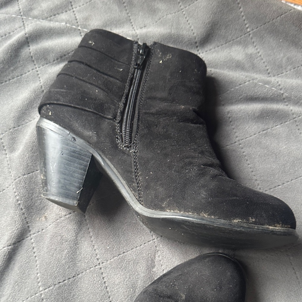 Cato Black Ankle Boots with Buckle Detail - Picture 5 of 7